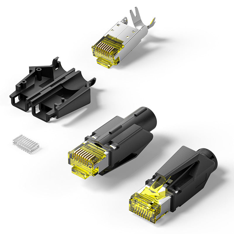 Vention Cat6A FTP 8P8C RJ45 Modular Plug DE Standard Black、mySite、fannypackpong