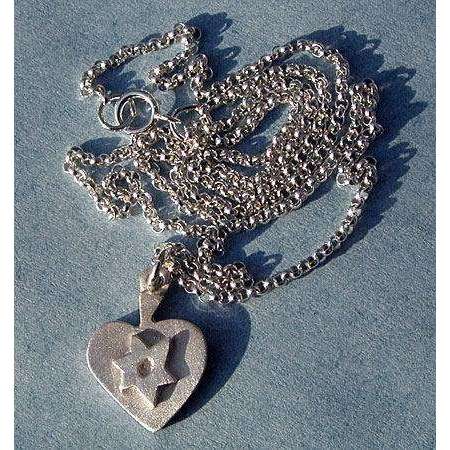 Emily Rosenfeld Sterling Silver Heart with Star of David Necklace、mySite、topwebapps