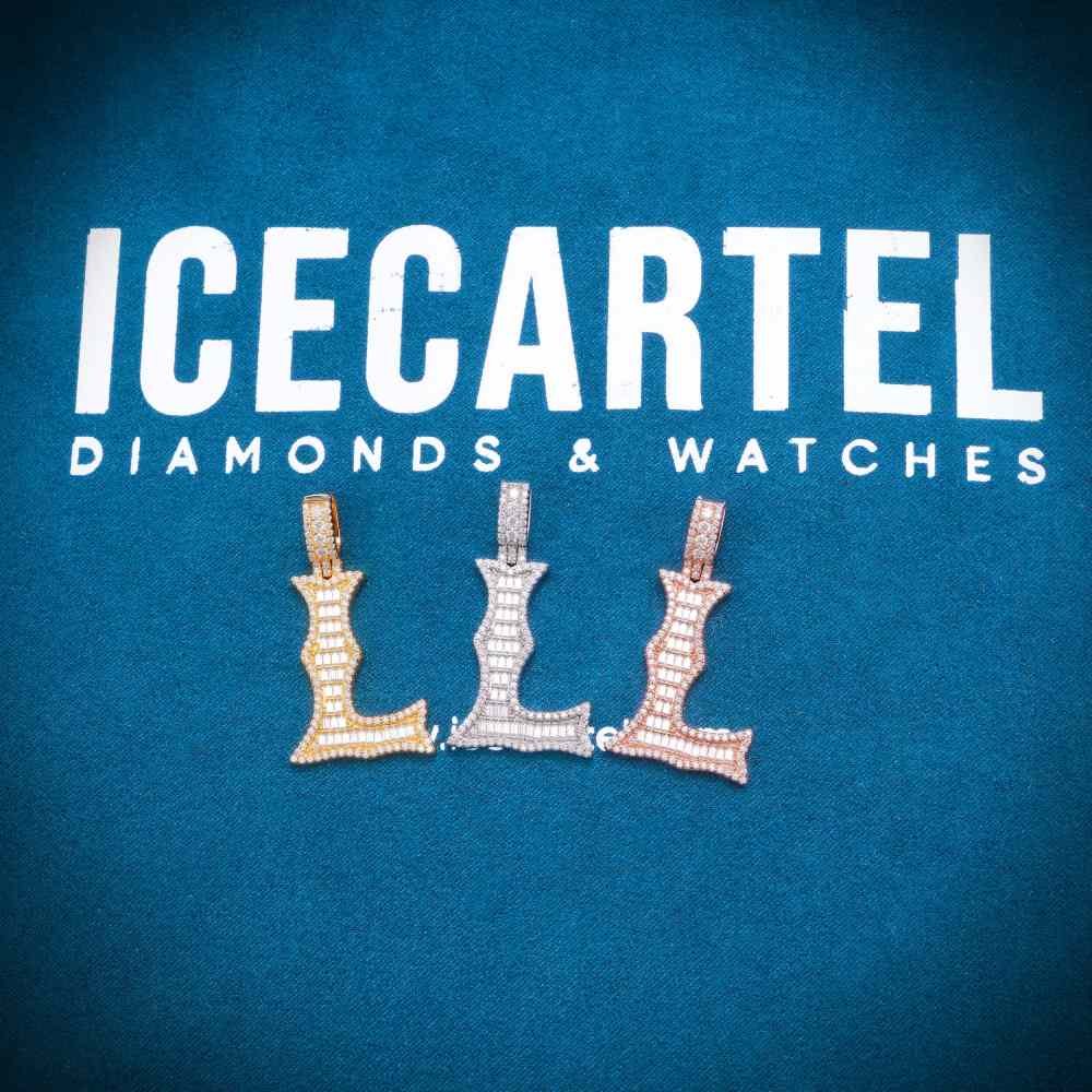 Moissanite Baguette Letter L Pendant、mySite、hinf8tx79