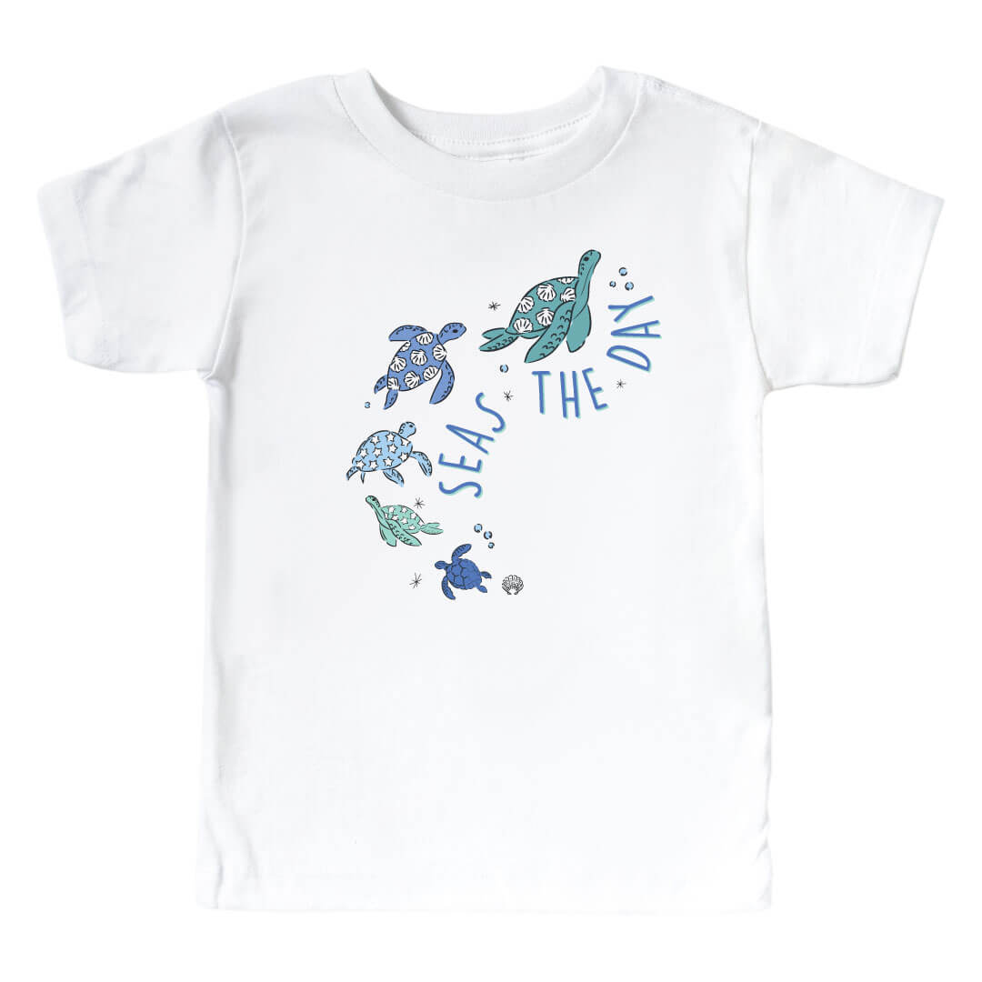  Seas The Day Turtles Kids Graphic Tee | White、mySite、layawaytickets
