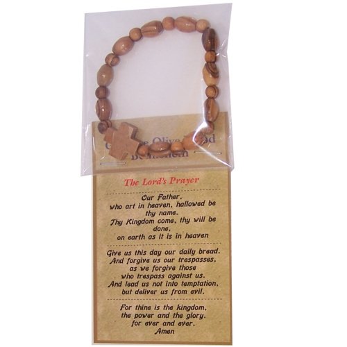 Elastic Olive wood religious bracelet with a stone packed as a gift with special Certificate of Authenticity and origin、mySite、topwebapps