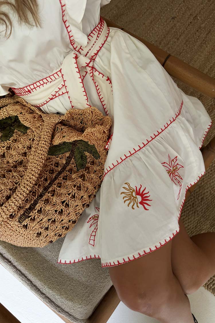 Cream And Red Pollenca Mini Dress Petite、mySite、solidvoid