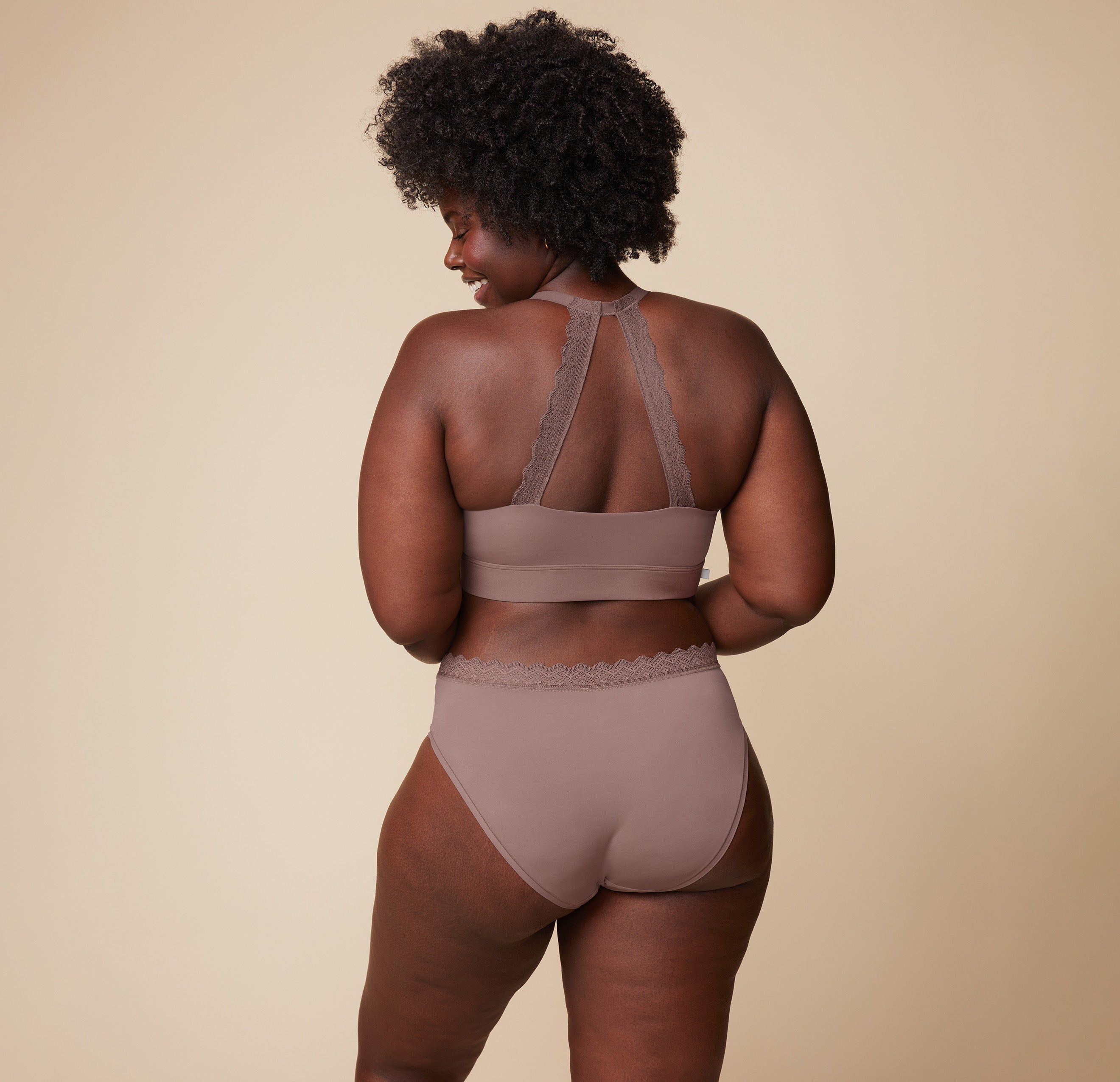 Bliss Lace Halterneck Bralette - Mauve、mySite、bengalsvssteelers