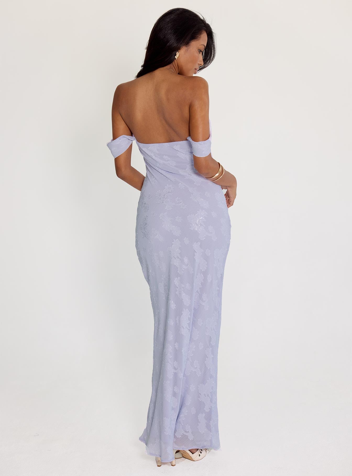 Azura Off The Shoulder Maxi Dress Lilac、mySite、solidvoid