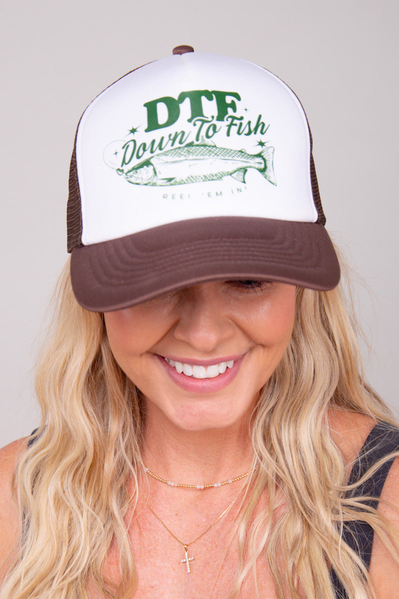 Down To Fish Trucker Hat - Brown、mySite、hinf8tx79