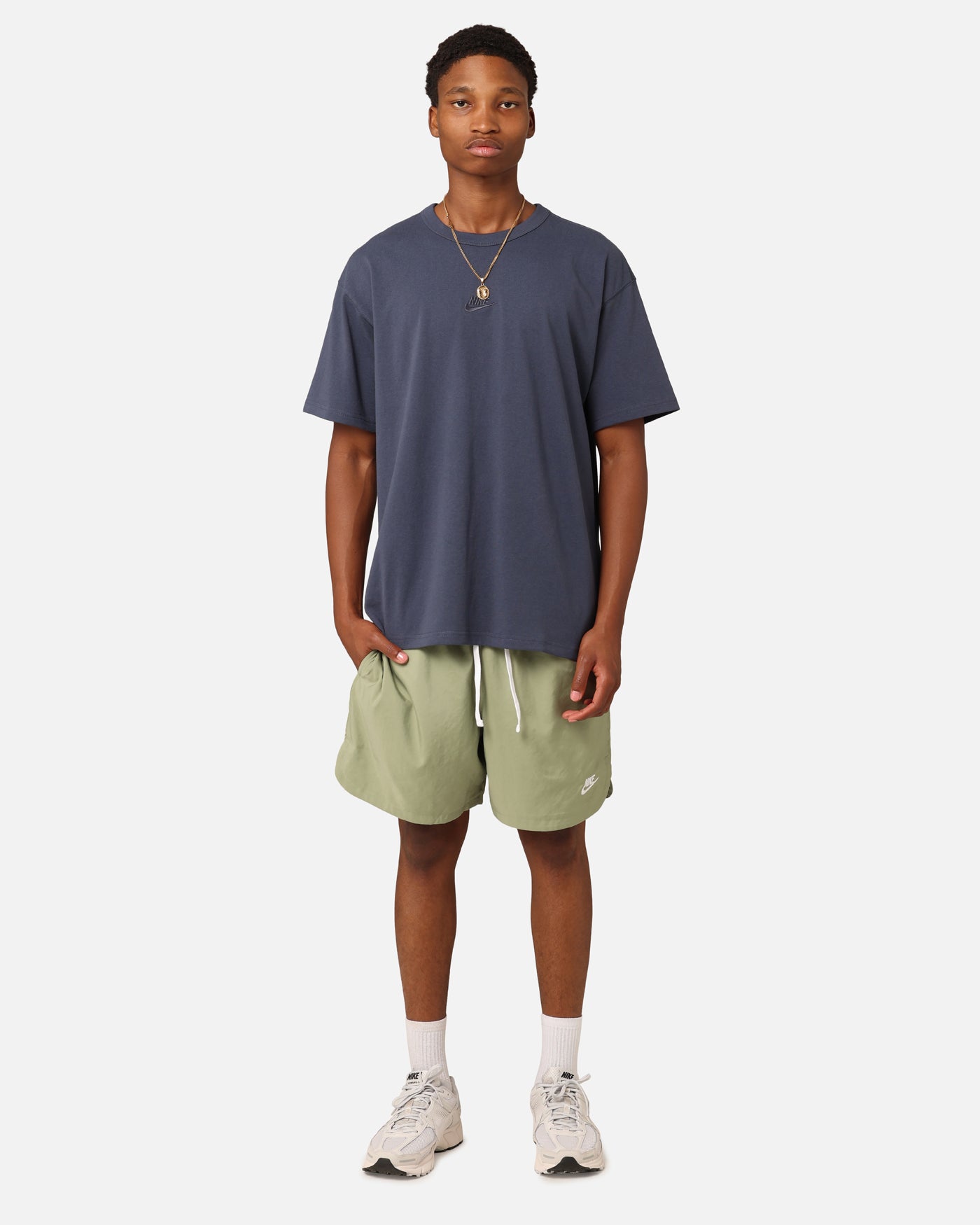 Nike Sports Essentials Club Woven Lined Flow Shorts Oil Green/White、mySite、zt4zffjzw