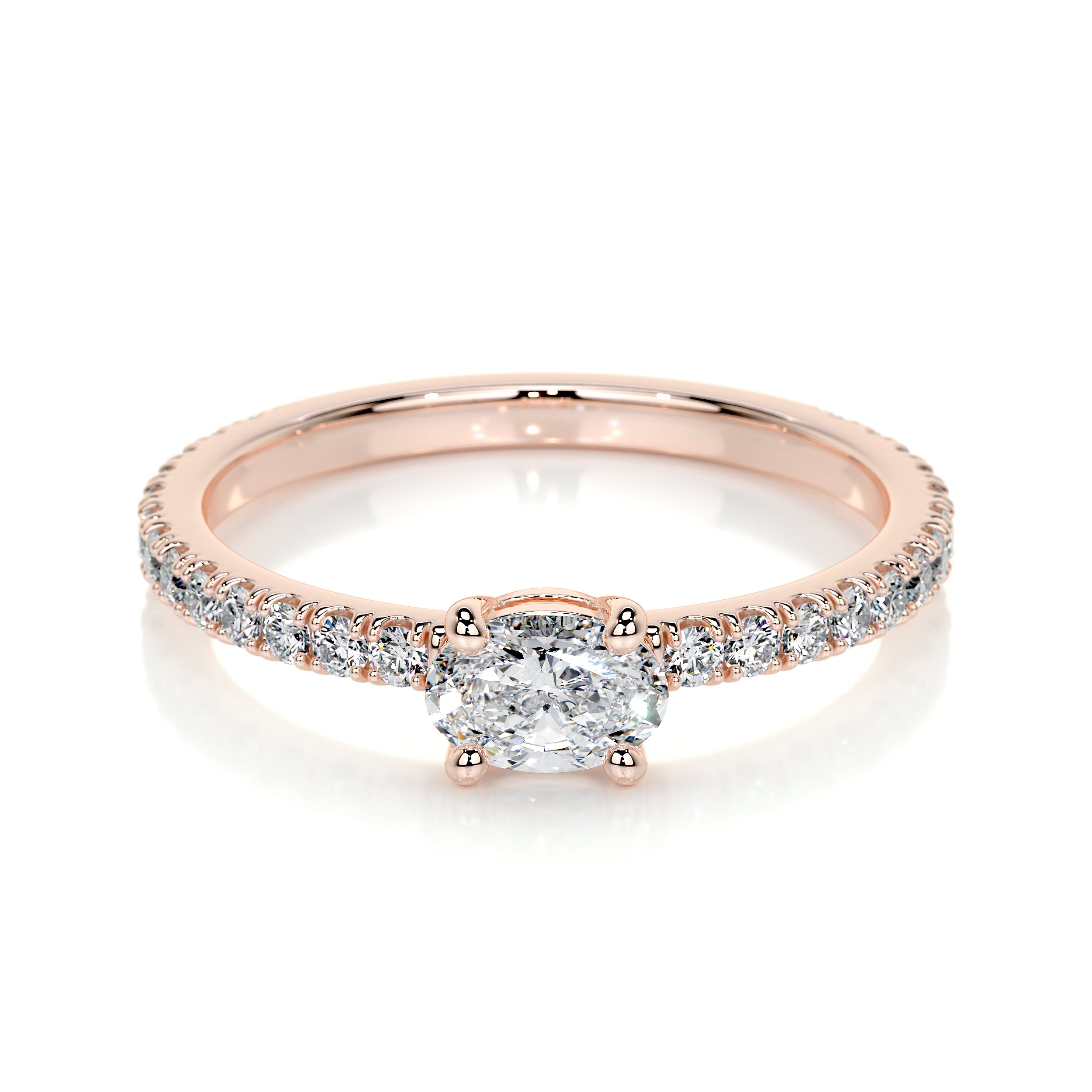 Chloe Oval Lab Grown Stacking Ring (0.55 Carat) -14K Rose Gold、mySite、hinf8tx79