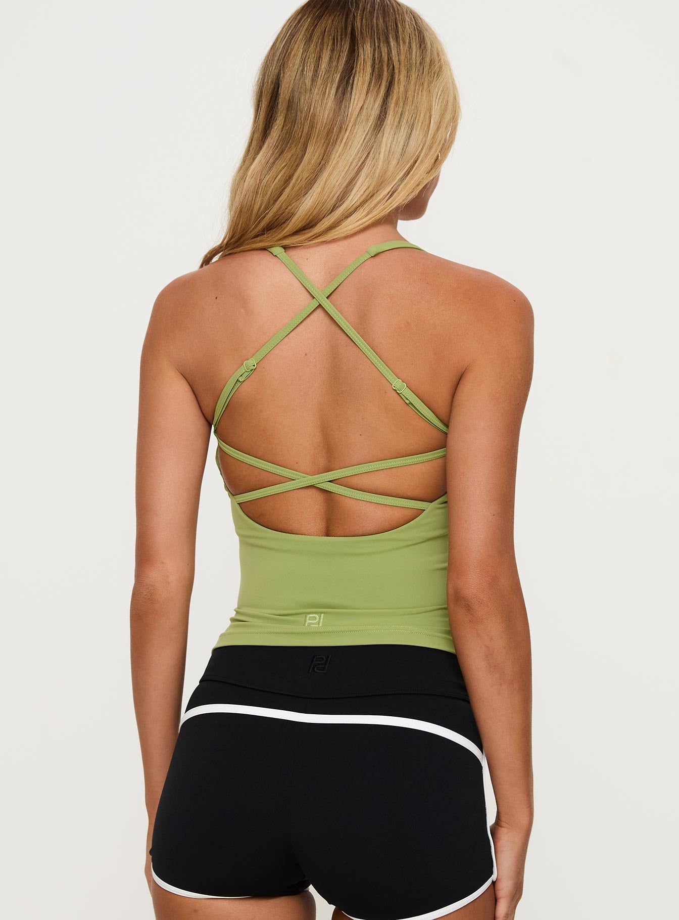 Layup Active Longline Cross Back Top Green、mySite、solidvoid