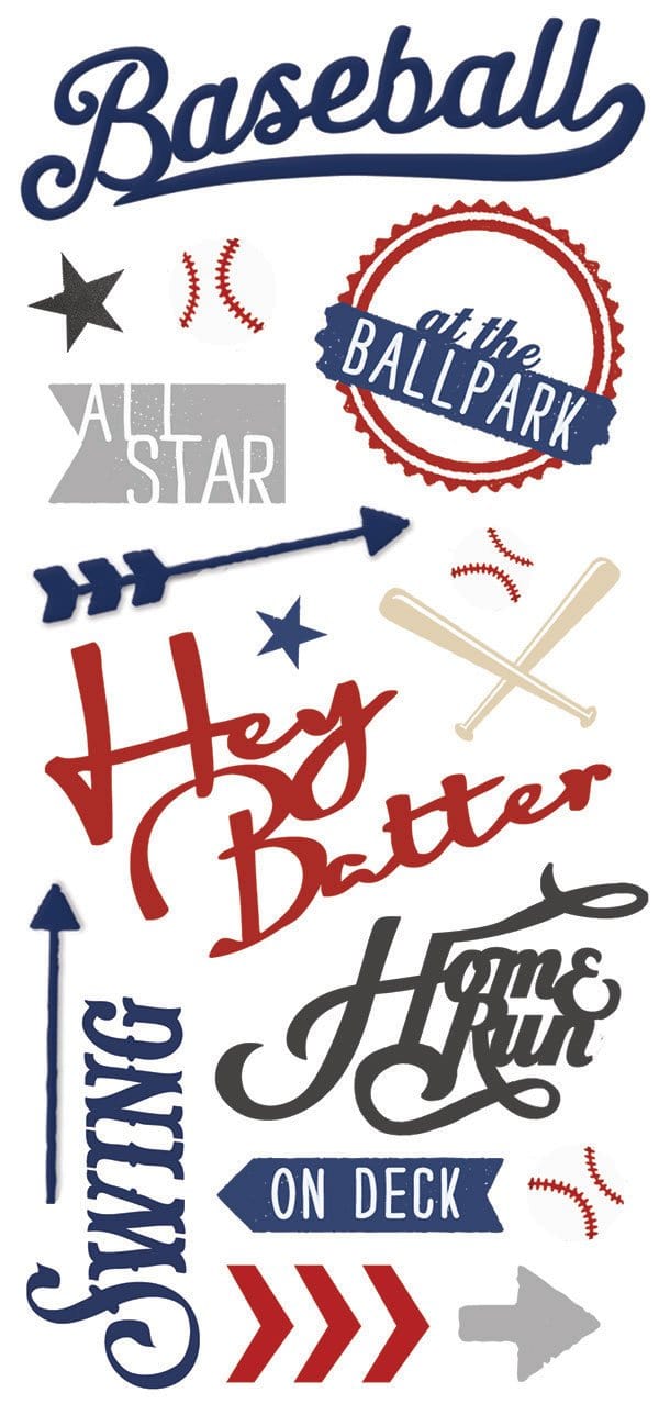 Puffy Stickers - Baseball Hey Batter、mySite、ghnorth