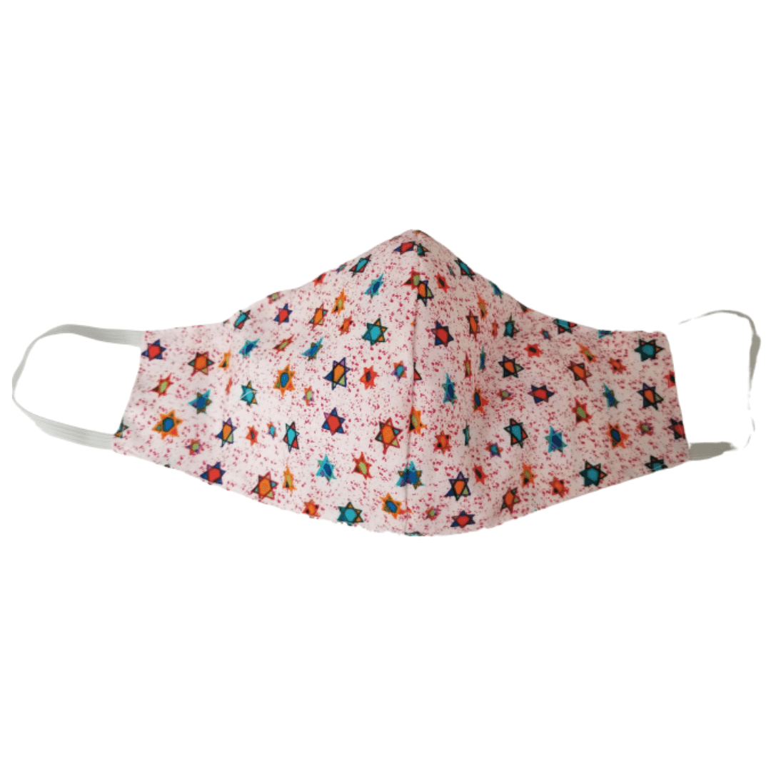 Pink Star of David Face Mask - 100% Cotton、mySite、topwebapps