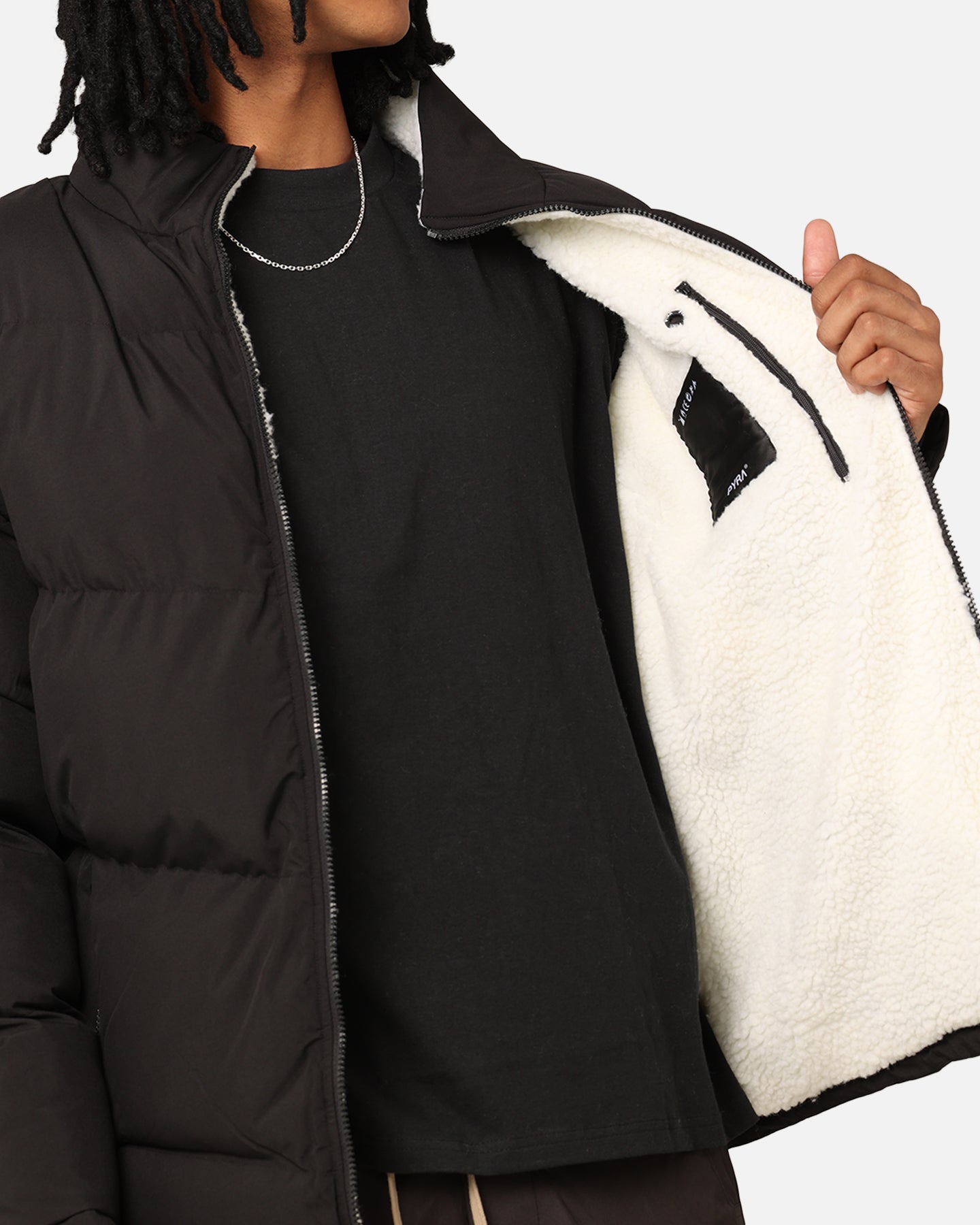 Pyra Sherpa Puffa Jacket Black、mySite、zt4zffjzw