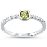 Peridot and Diamond Ring Trendy, Minimalist 14K Gold-Jess、mySite、g9winljtr