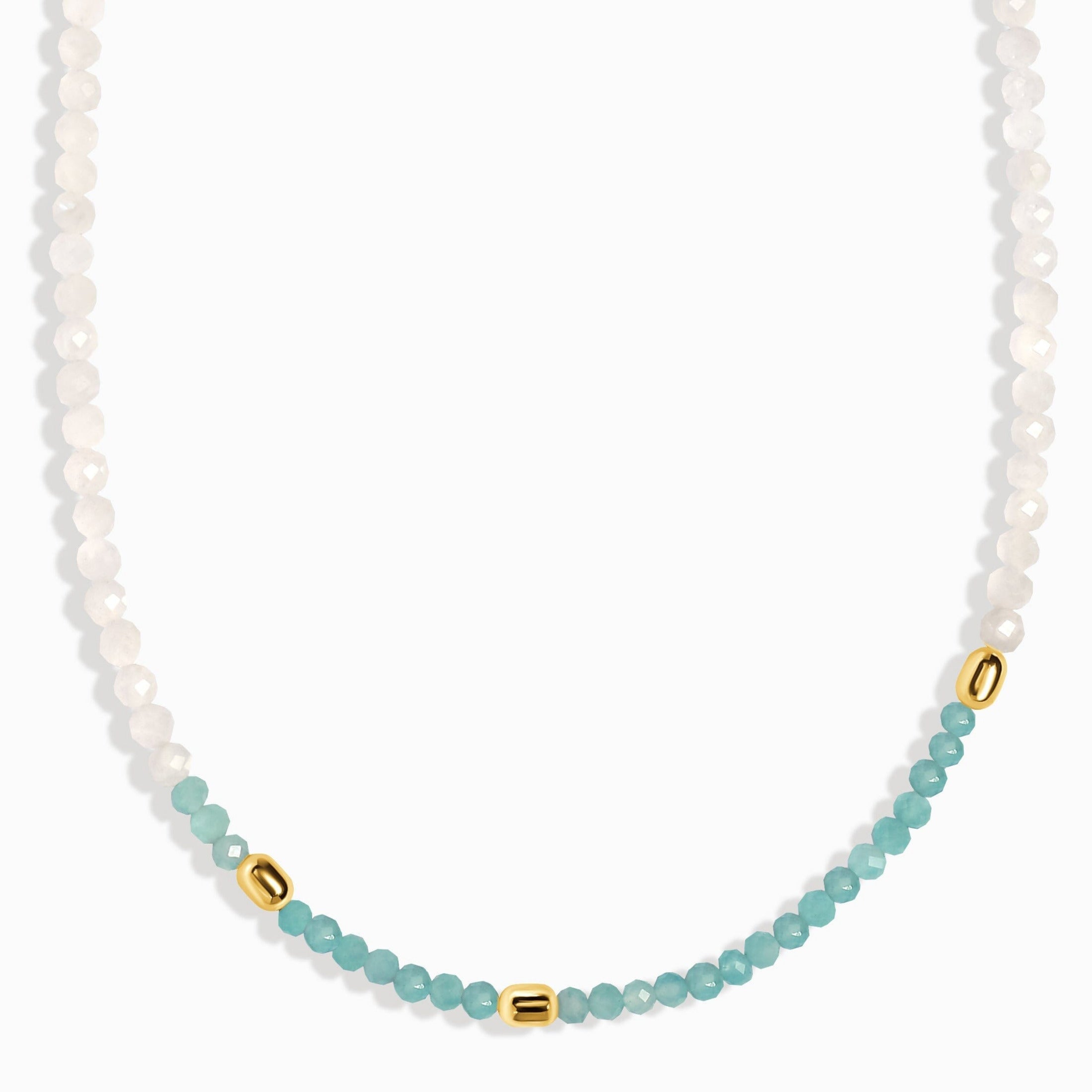 Amazonite White Moonstone Beads Necklace - Untamed、mySite、hinf8tx79