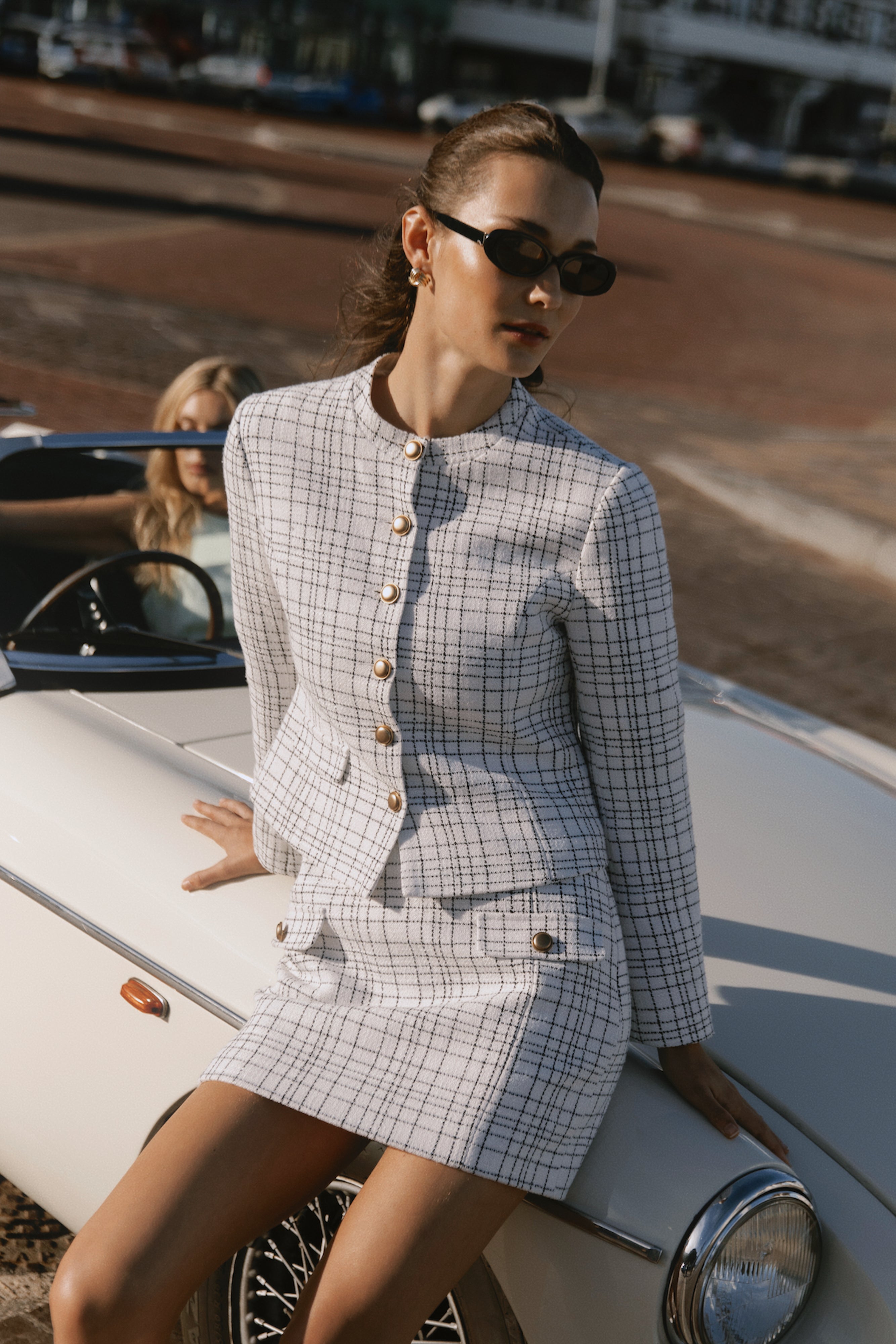 Priscilla Tweed Jacket - White、mySite、solidvoid