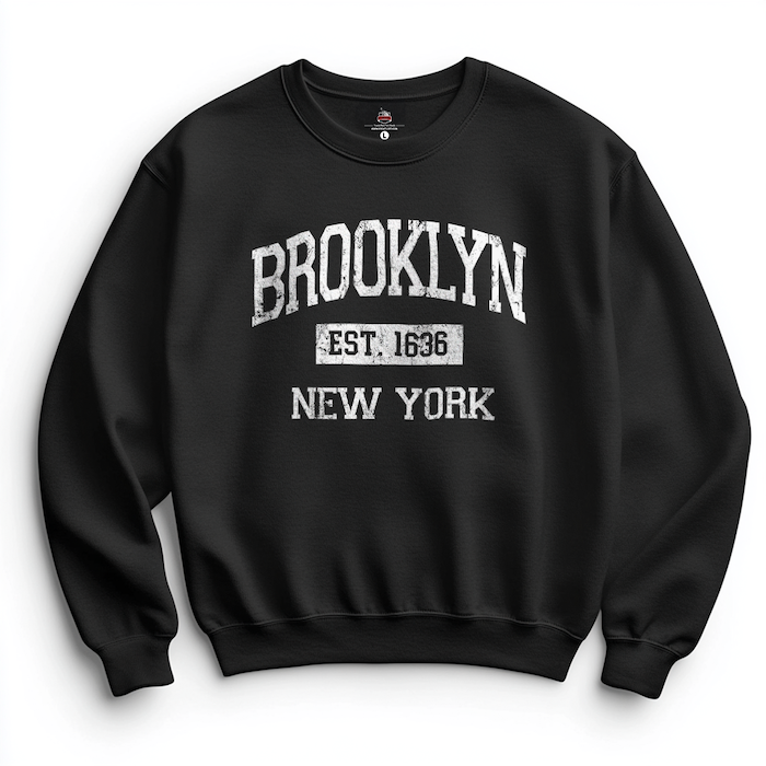 Brooklyn EST. 1636 New York Sweatshirt (5 Colors) S-3XL、mySite、vikingsvslions