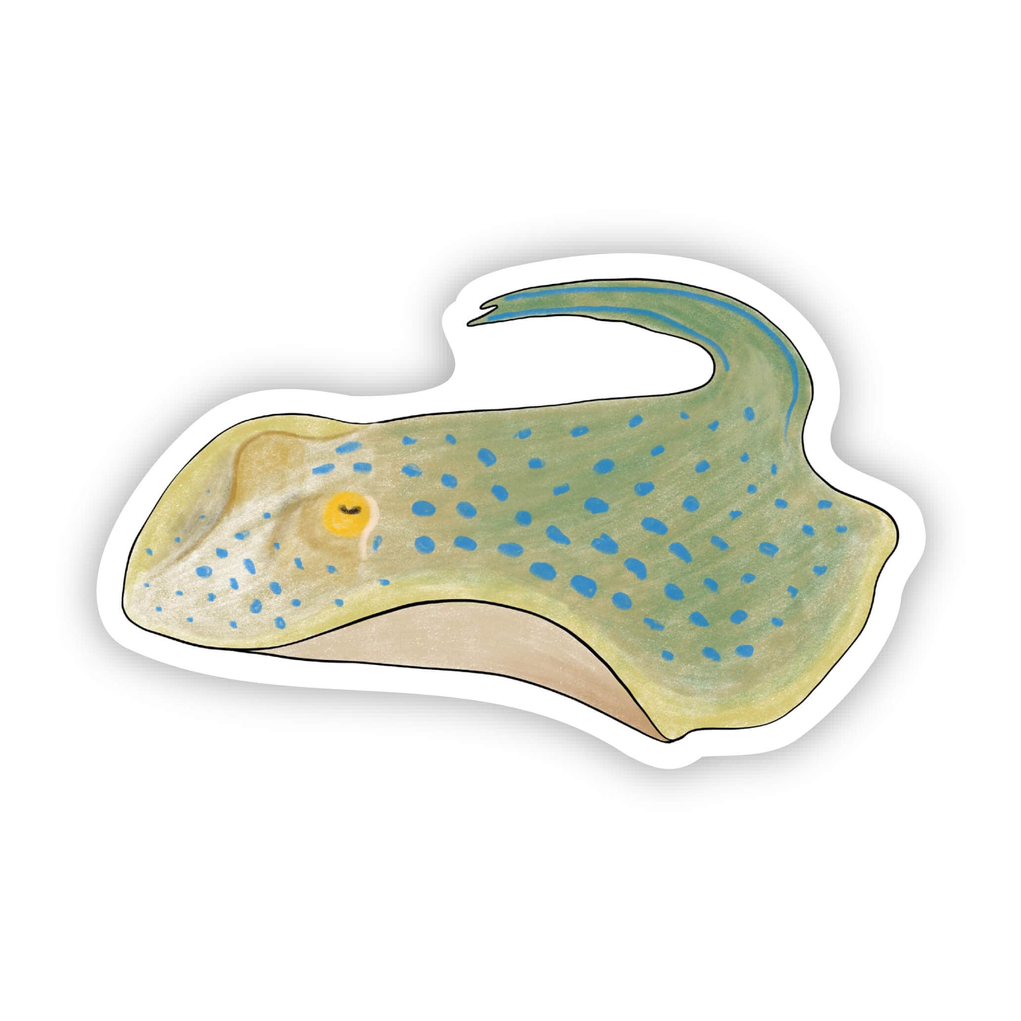  Blue Spotted Manta Ray Sticker、mySite、ghnorth