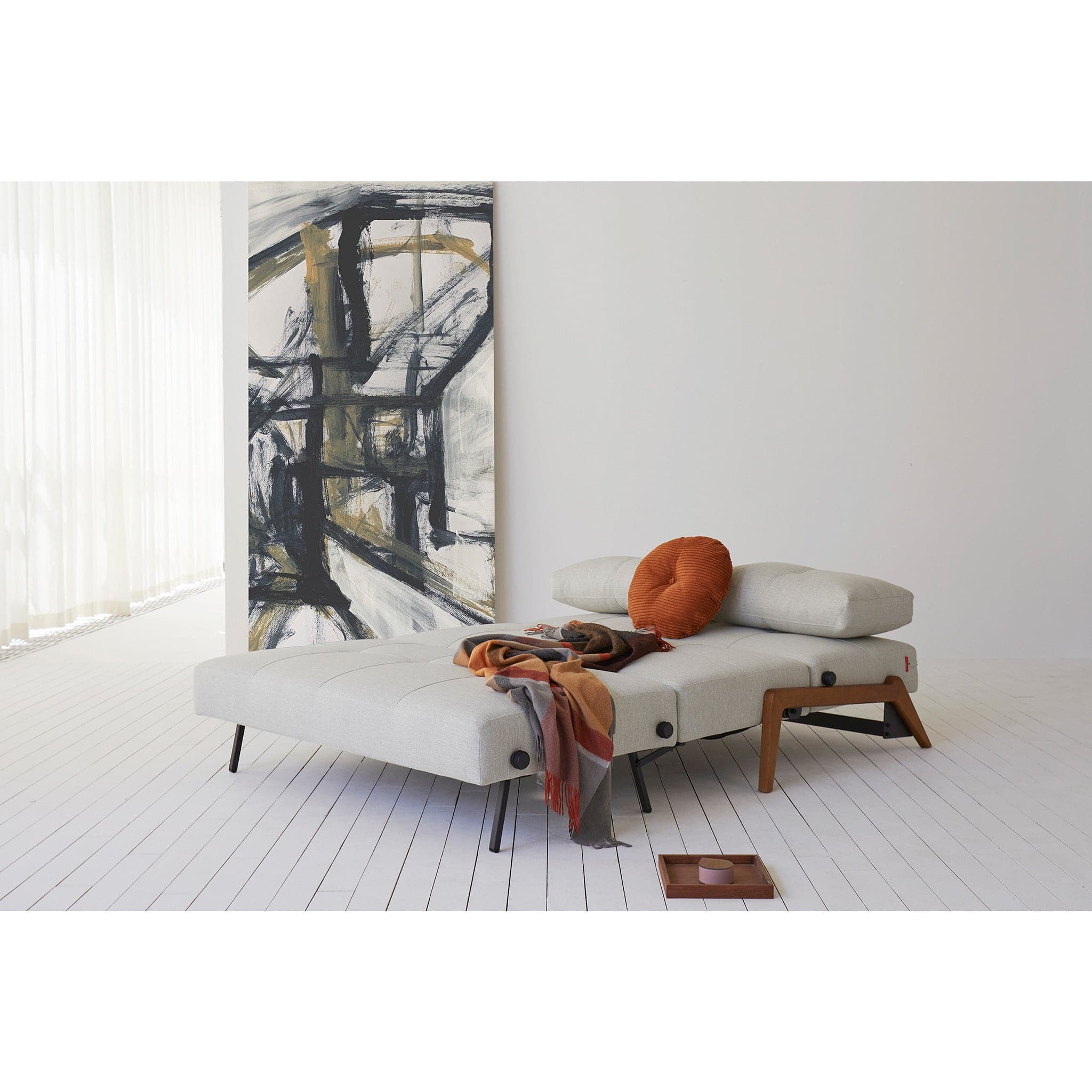 Cubed Full Size Sofa Bed With Dark Wood Legs、mySite、neckold