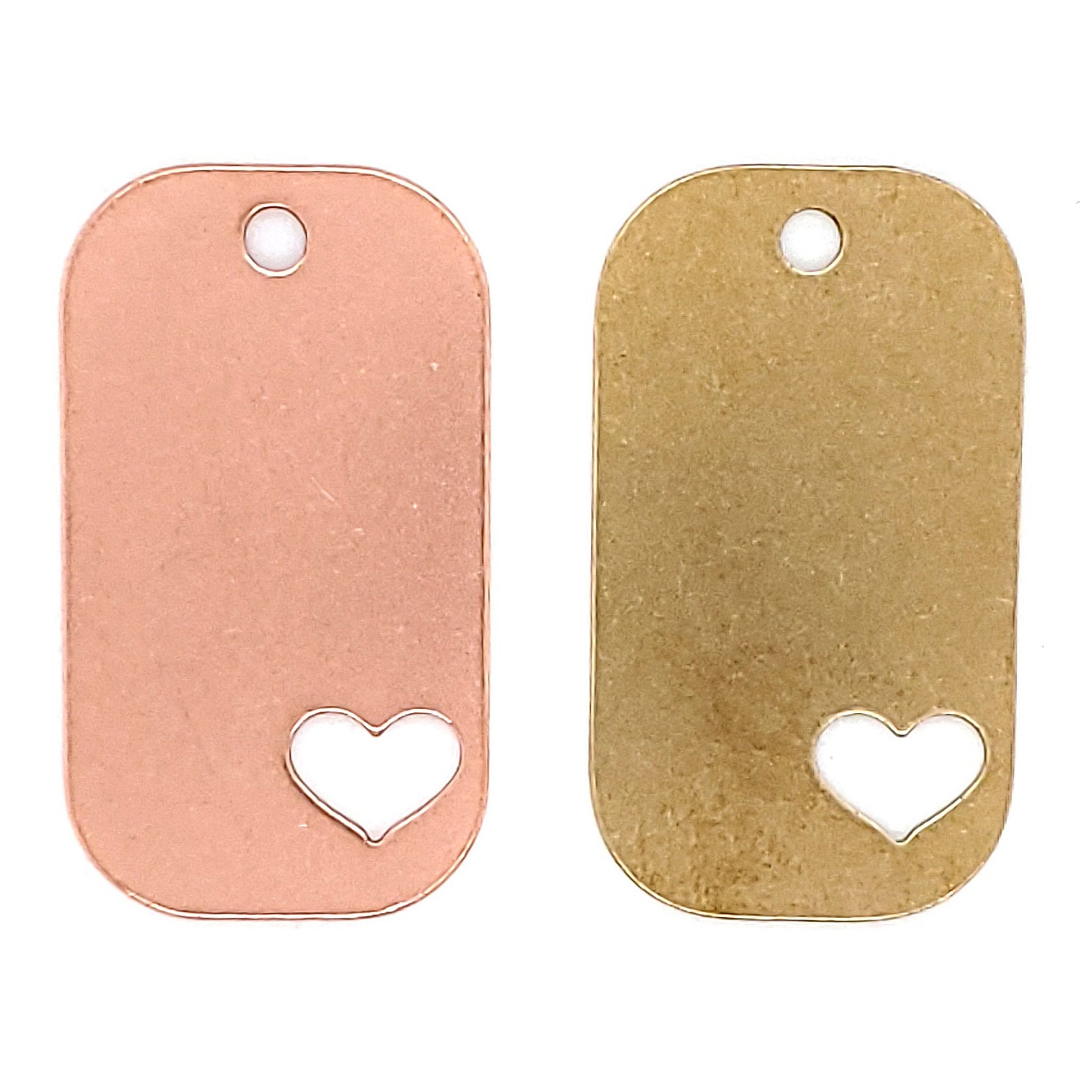 Brass Blank Heart Cutout Dog Tag Pendant / SBB0204、mySite、dreamappss