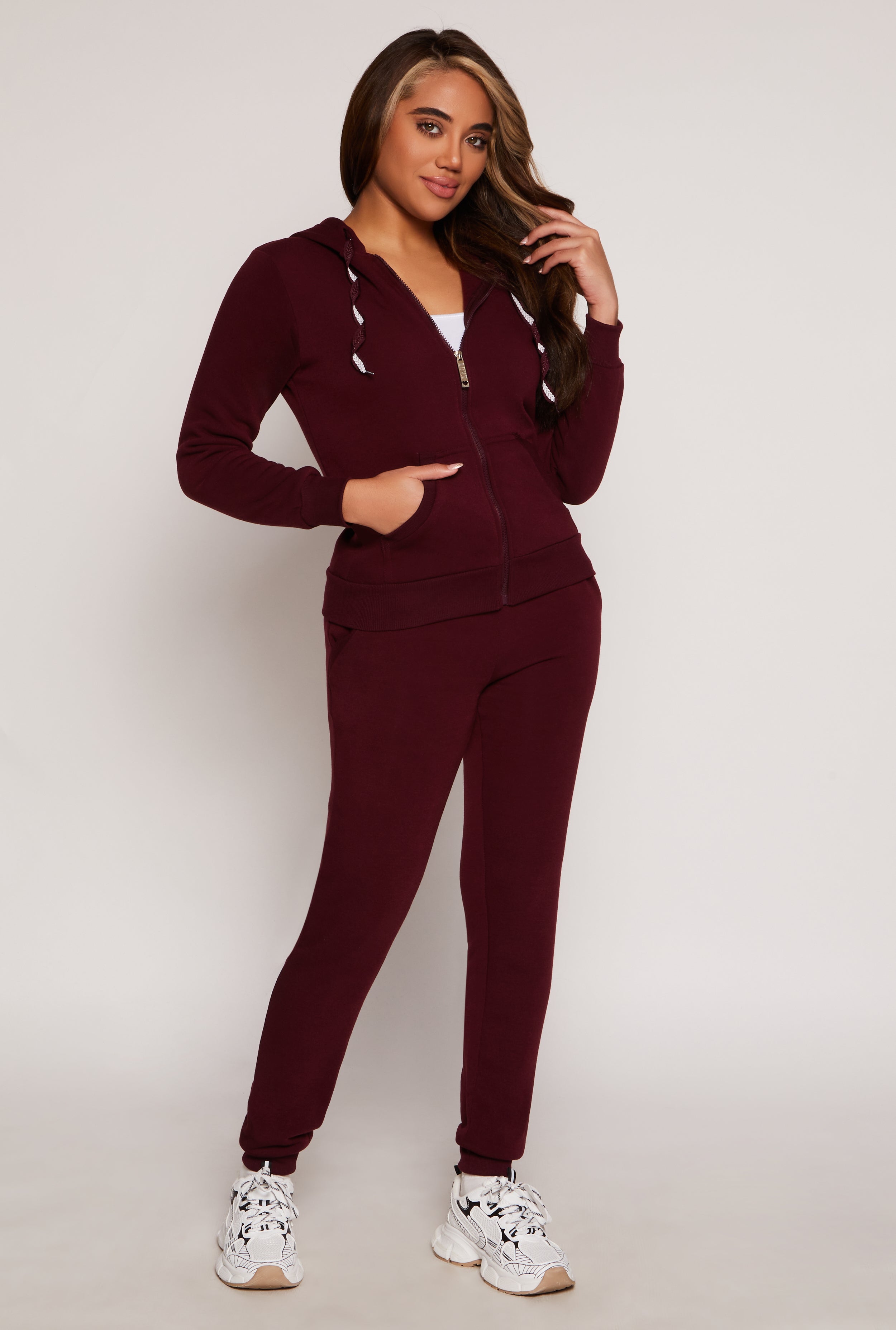 Fleece High Waist Drawstring Joggers、mySite、camillekostekn