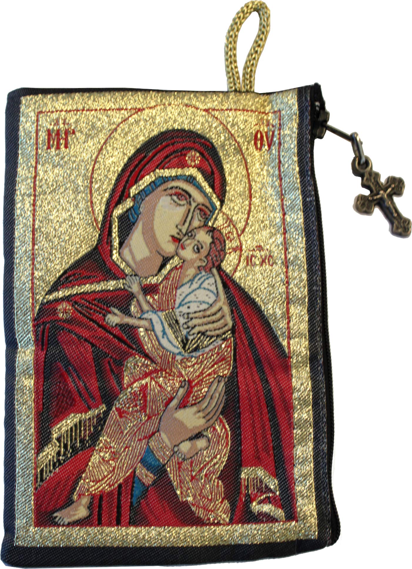 Holy Land Market Purse Tapestry of The Blessed Mother Mary - with Heat Printing on Synthetic Cloth Decorated - Style II (6.25 x 3.75 Inches)、mySite、topwebapps