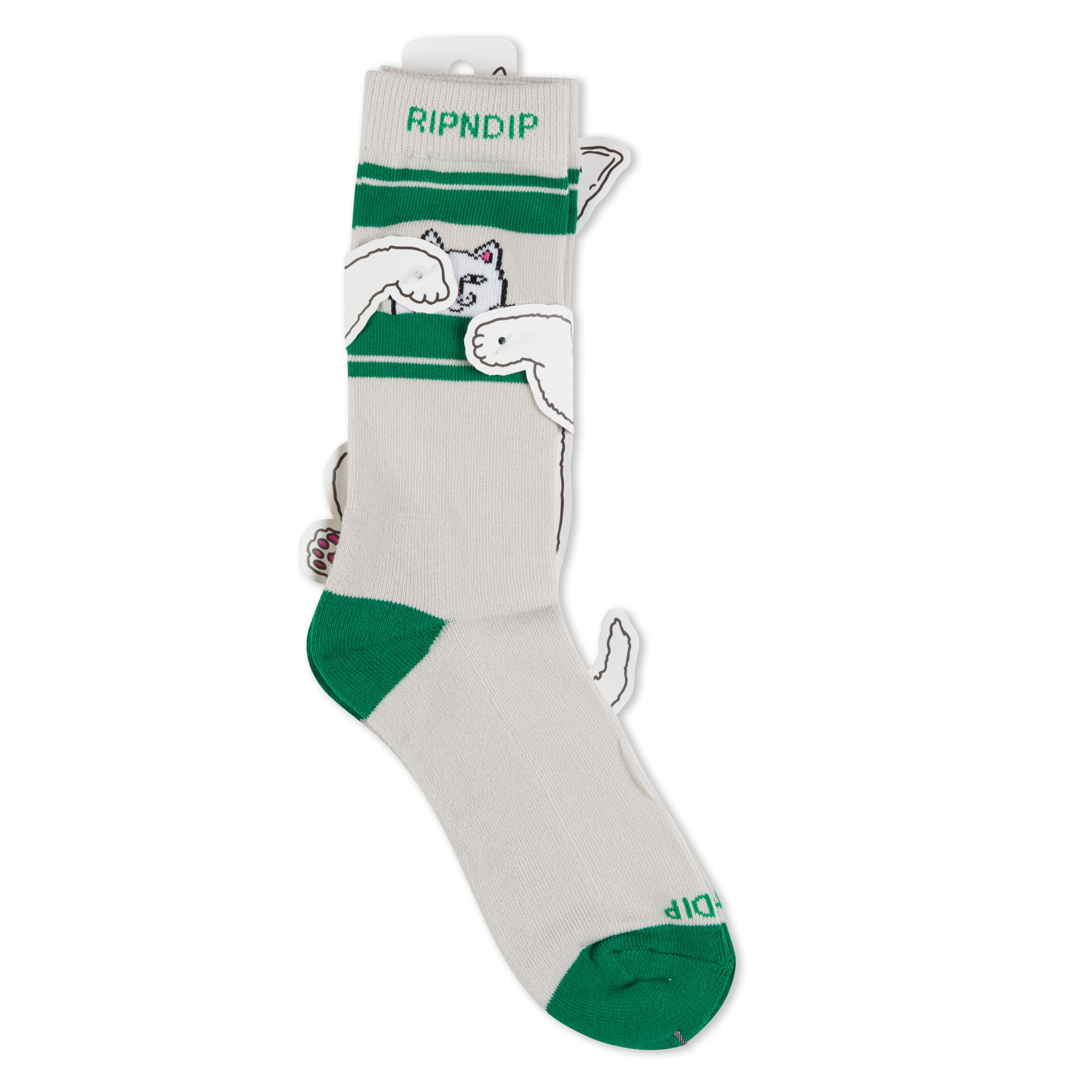  Peeking Nermal Socks (Grey/Green)、mySite、merchandisen
