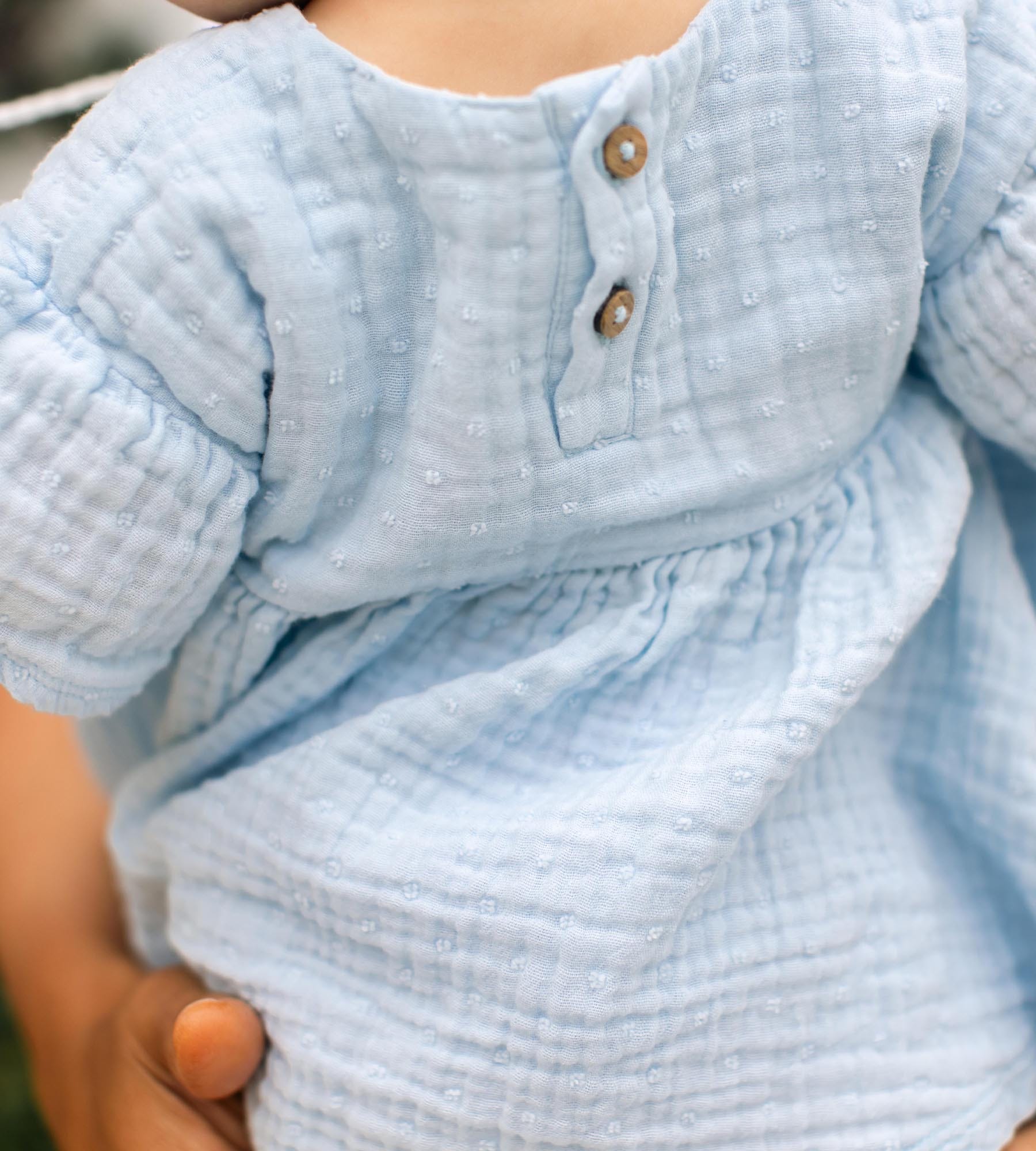 Dotted Muslin Organic Cotton Girl Top & Shorts Set、mySite、g9winljtr