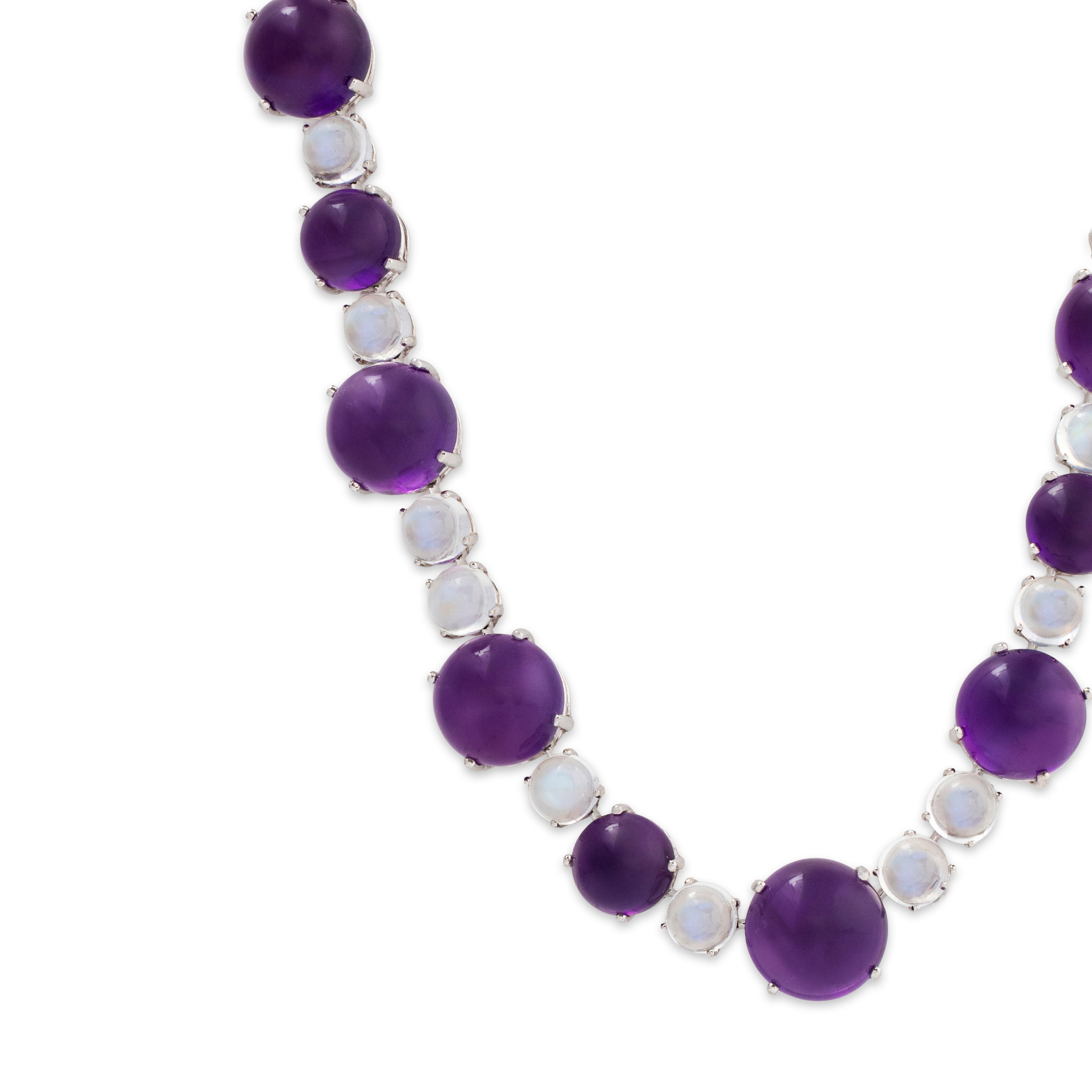 Abbott & Oaks 18k White Gold 281cttw Amethyst Moonstone Necklace 32、mySite、hinf8tx79