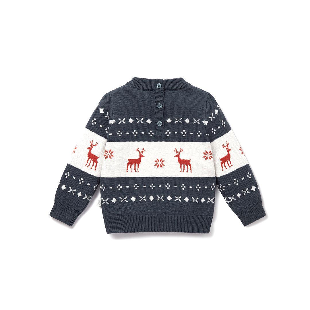  MORI Christmas Knitted Jumper - Navy + Reindeer、mySite、merchandisen