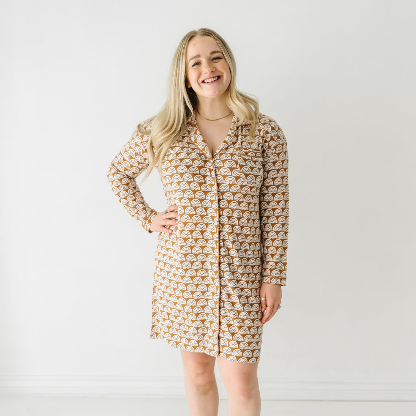 Rust Rainbows Women's Long Sleeve Sleep Shirt、mySite、g9winljtr