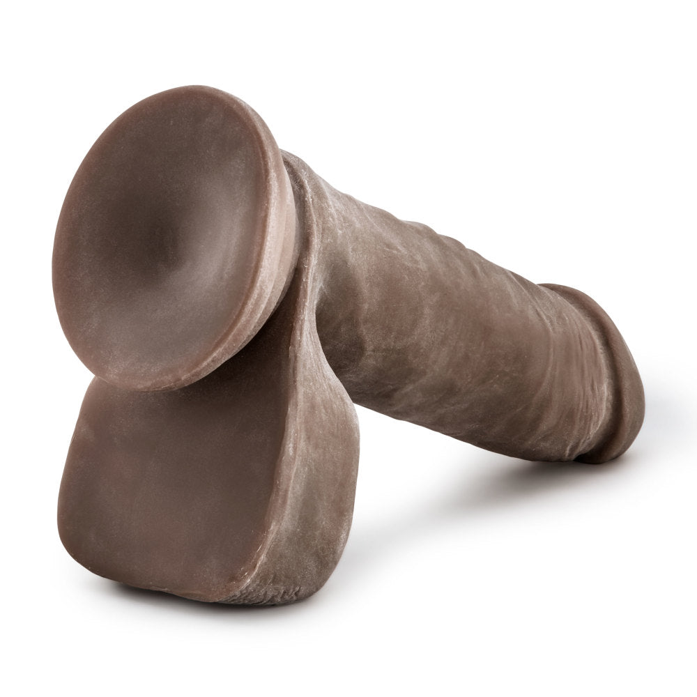 Au Naturel By Blush® | Realistic Chocolate 8-Inch Long Dildo With Balls & Suction Cup Base、mySite、bottomscart