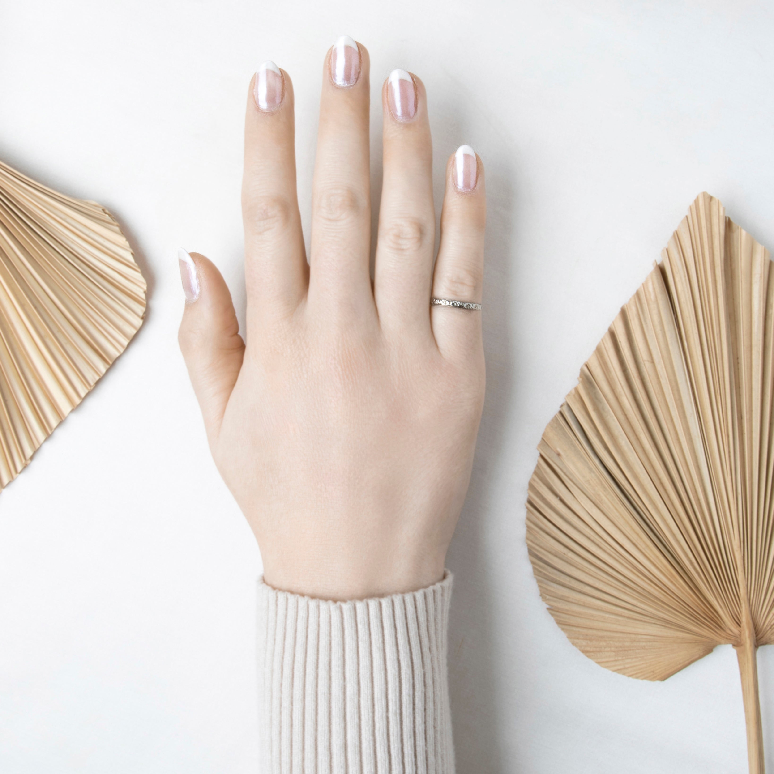 Antique Art Deco 18k White Gold Blossom Band Ring 4.00、mySite、hinf8tx79