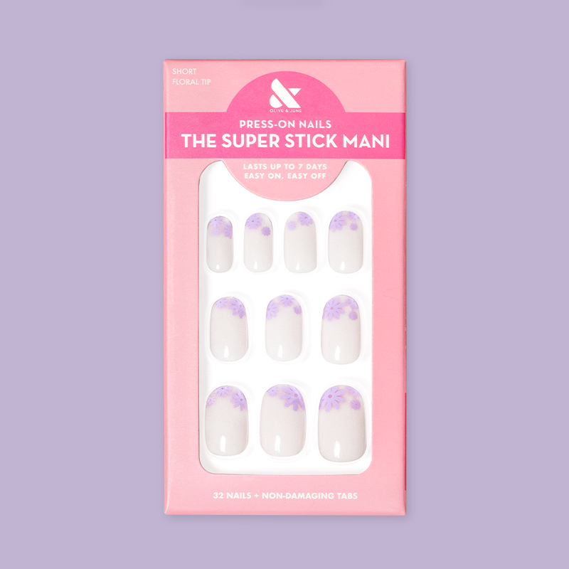 Floral Tip | Short | Round Tab Press Ons - Loyalty Reward、mySite、solidvoid