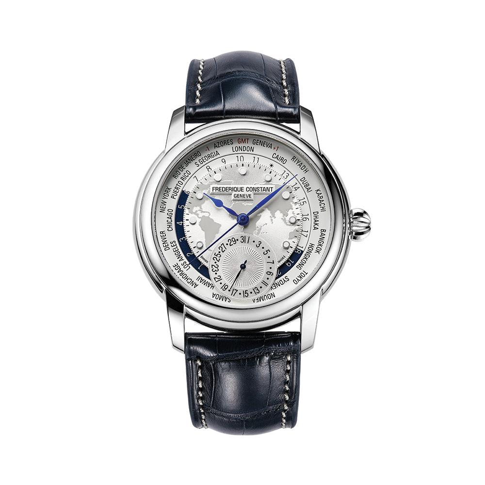 Manufacture Classic Worldtimer Automatic Steel 42mm - Silver on Leather Strap、mySite、botmansion