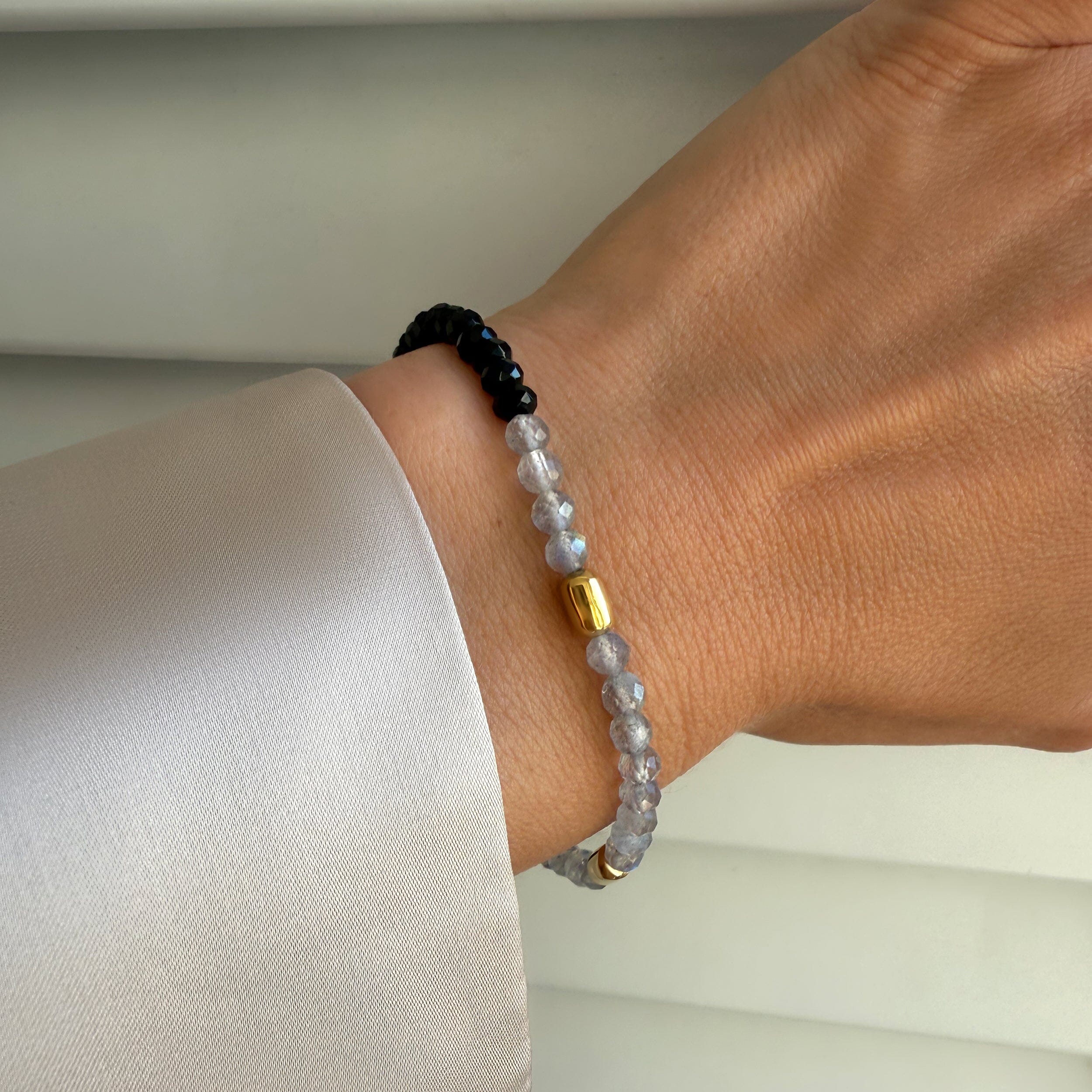 Labradorite Black Obsidian Beads Bracelet - Untamed、mySite、hinf8tx79