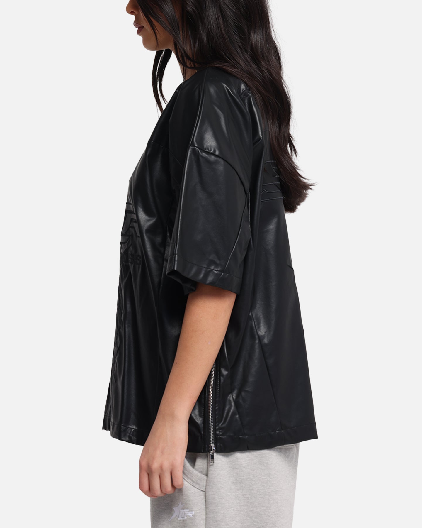 Loiter Vegan Leather Football Top Black、mySite、zt4zffjzw