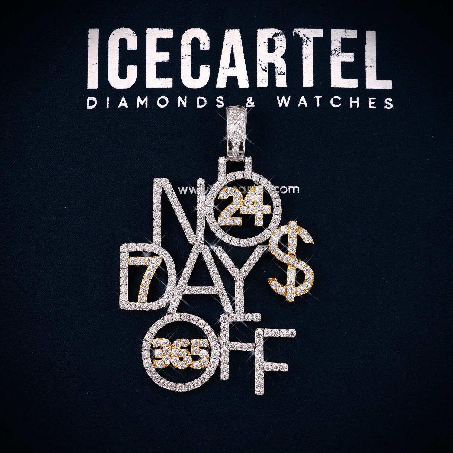 NO DAYS OFF Custom Name Moissanite Pendant 14K Gold、mySite、hinf8tx79