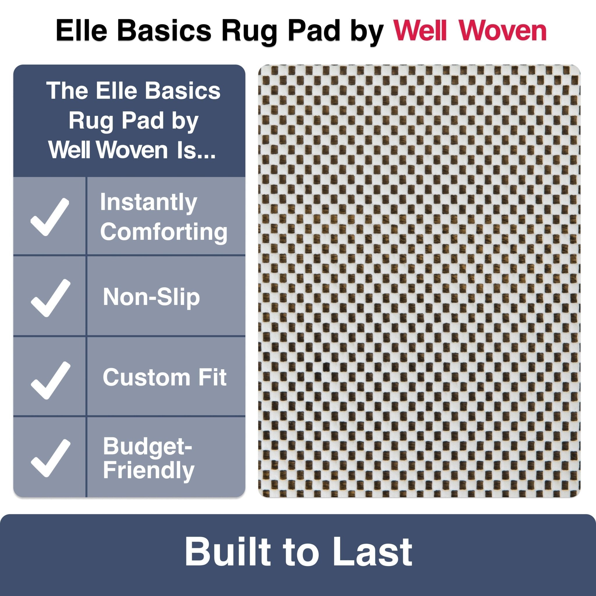 Elle Basics Rug Pad - Your Non-Slip Solution for Any Surface - 1/8 Thick Cushioned - All-Floor Protection、mySite、gigharbornorthrealestate