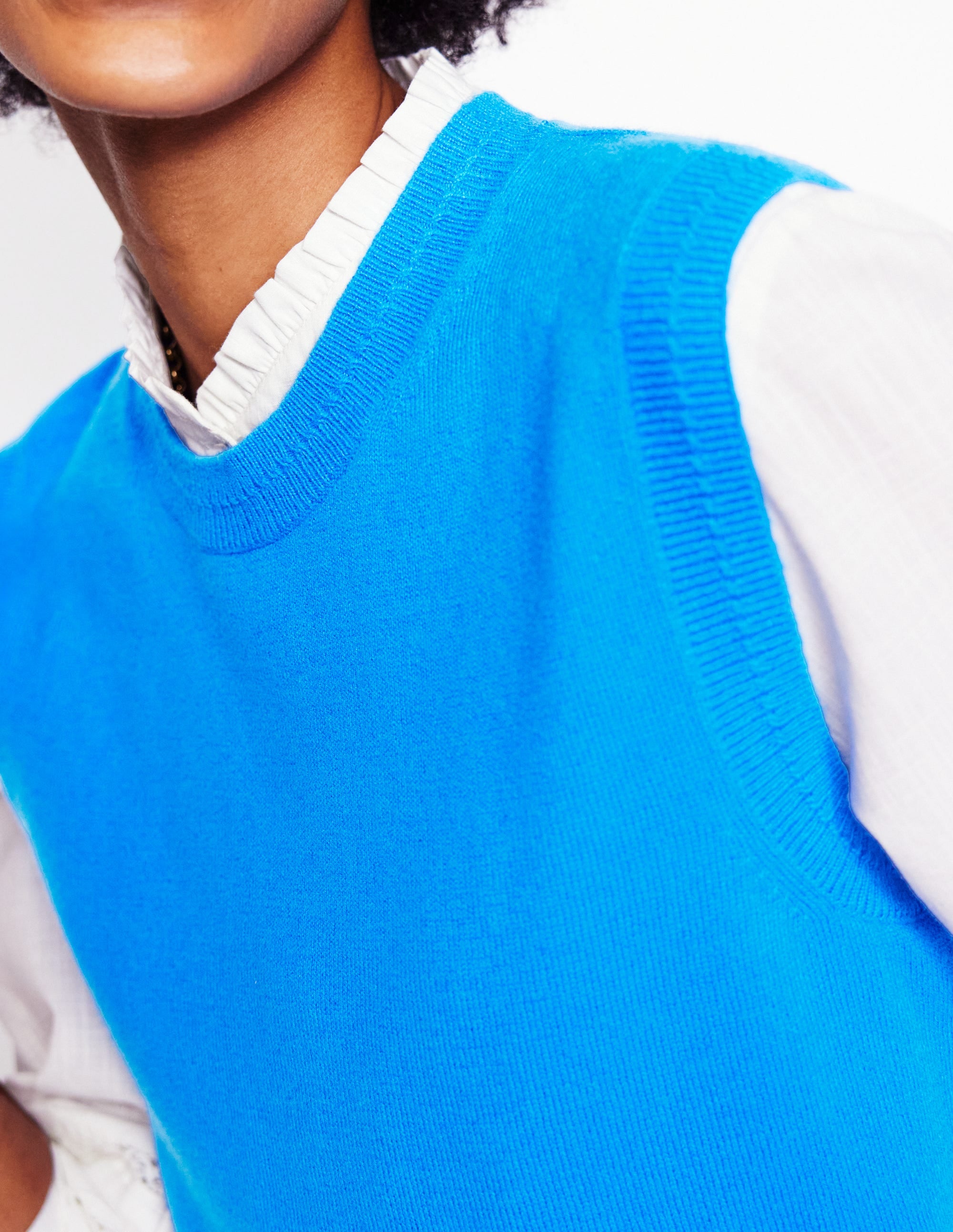  Eva Cashmere Vest-Cerulean Blue、mySite、ashleygrahame