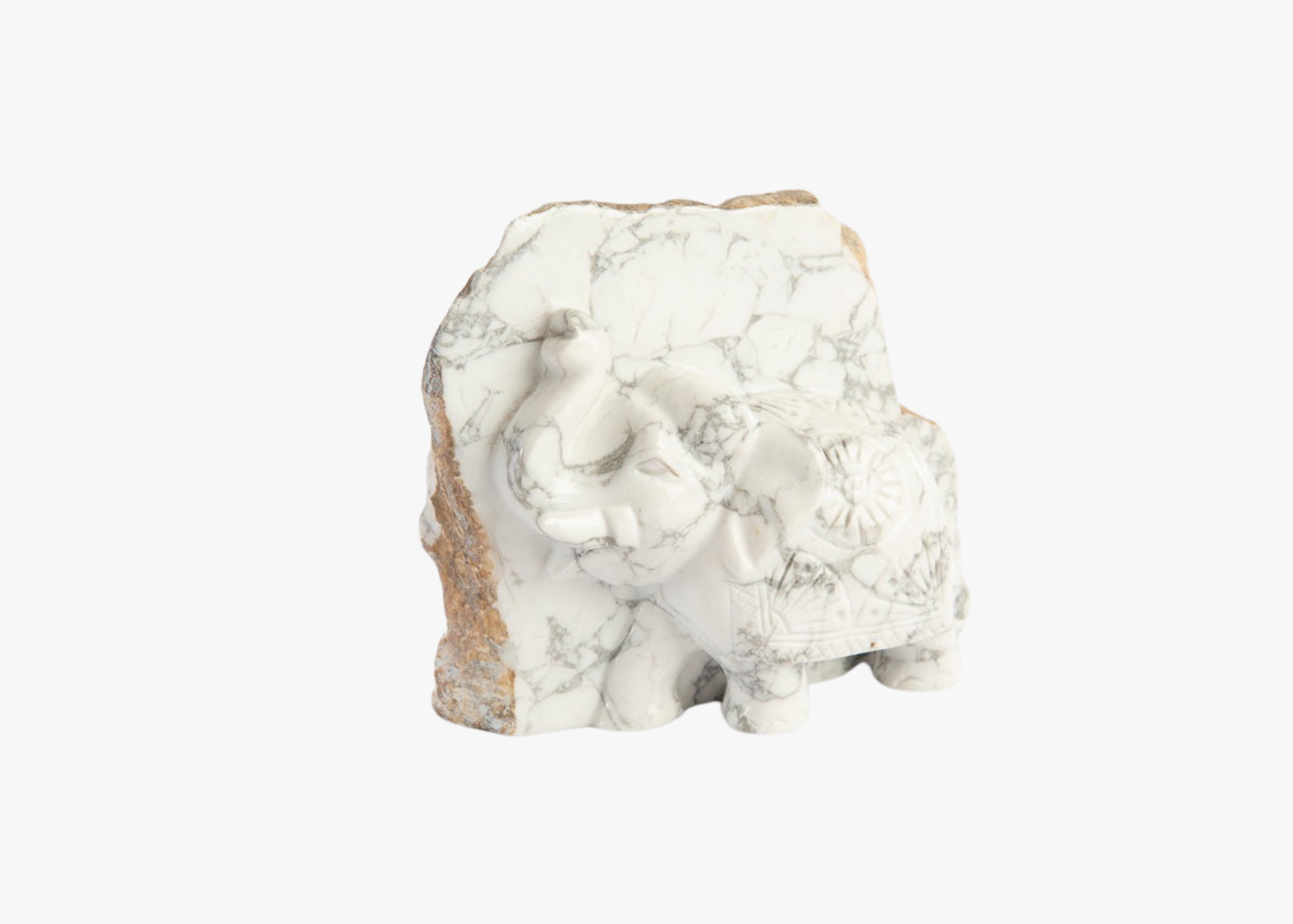 Elephant - Howlite (Medium, 10cm)、mySite、topwebapps