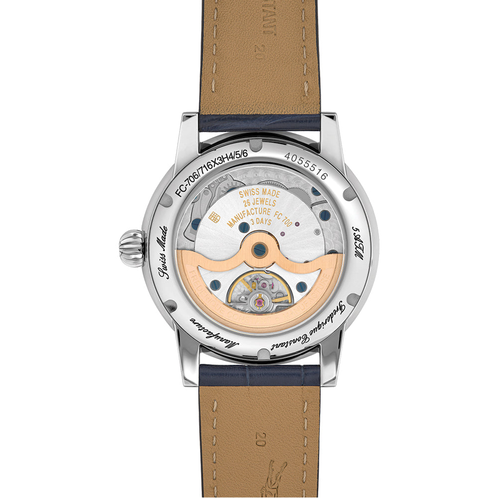  Manufacture Classic Moonphase Date Automatic 40mm - Blue on Leather Strap