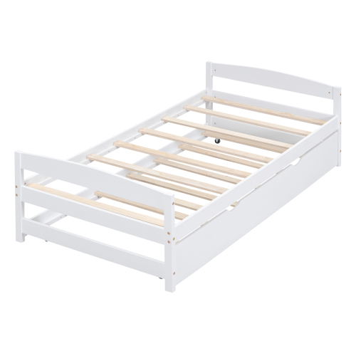Twin size platform bed, with two drawers, gray、、casual