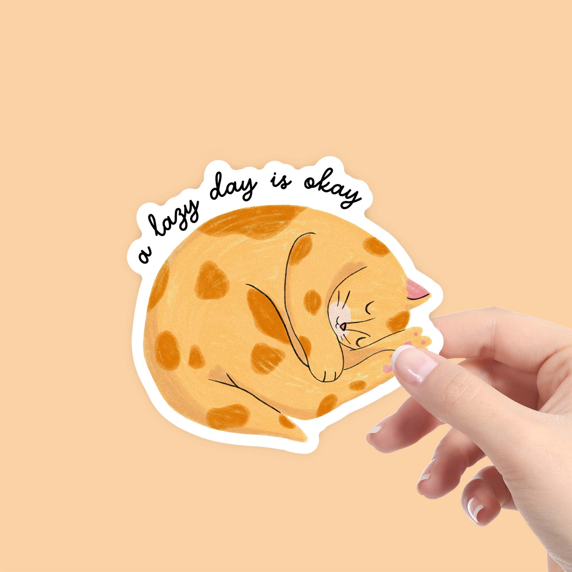  A Lazy Day Is Okay Cat Sticker、mySite、ghnorth