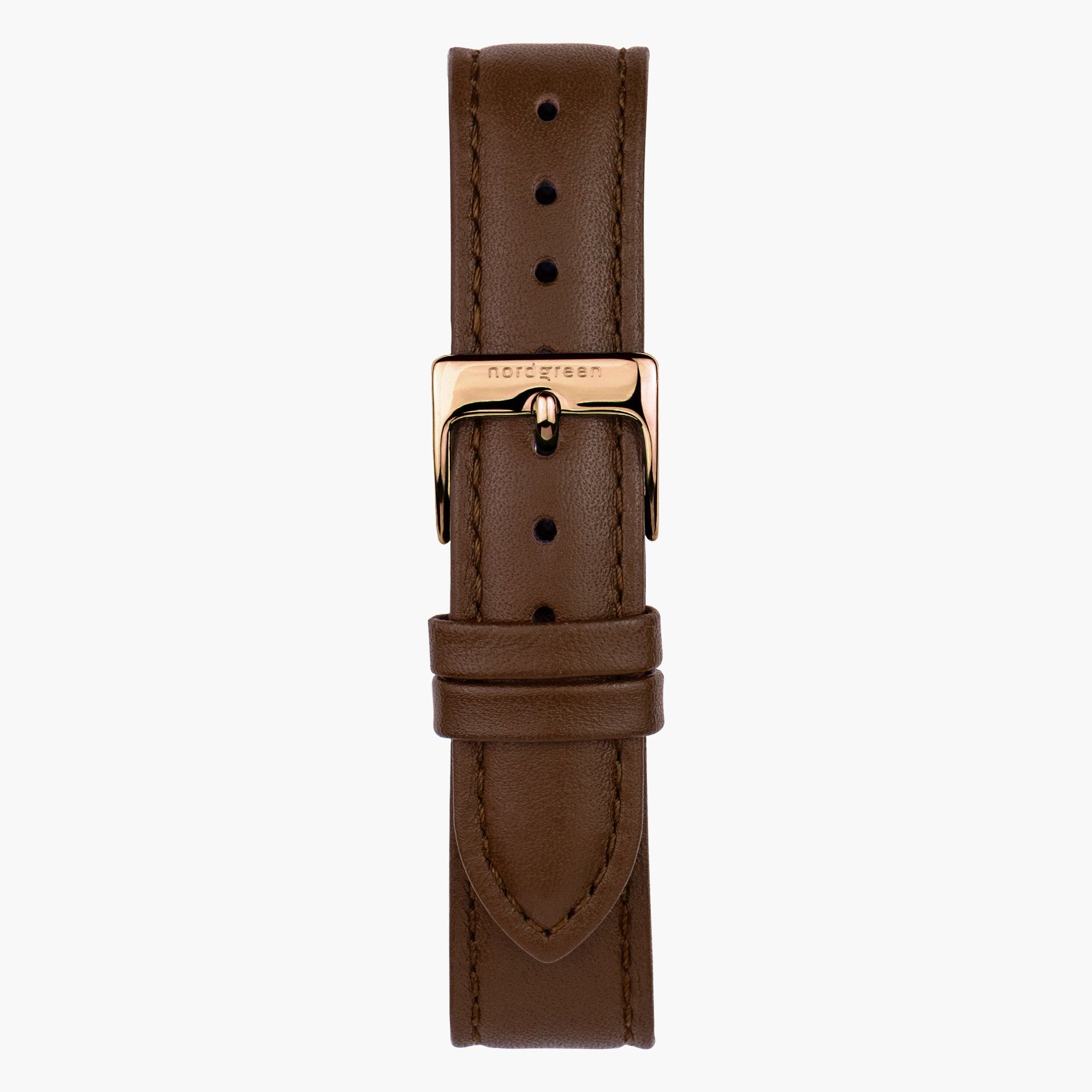 Brown Leather Watch Strap - Rose Gold - 28mm、mySite、botmansion