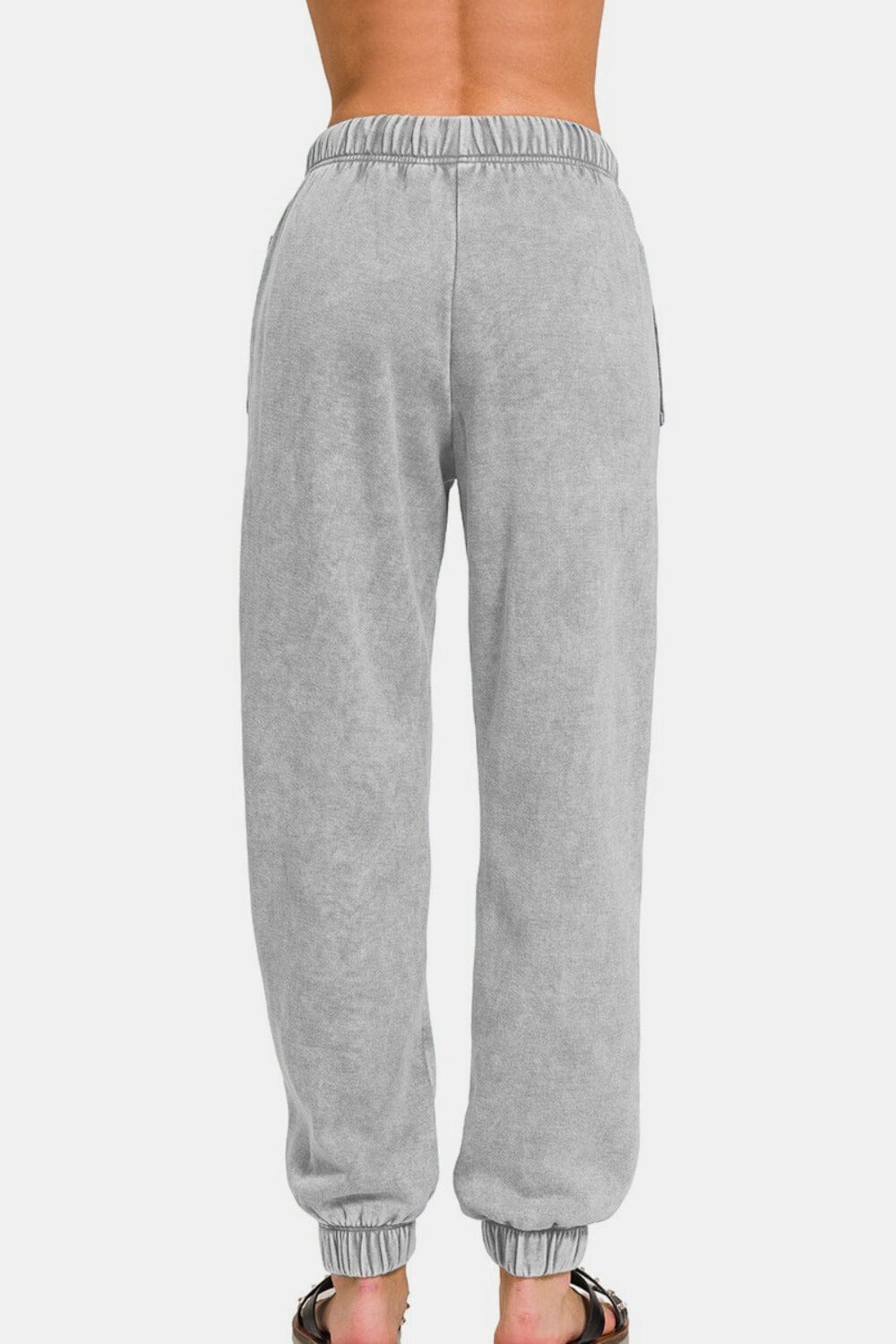 Zenana Full Size Acid Wash Fleece Drawstring Sweatpants with Pockets、mySite、camillekostekn