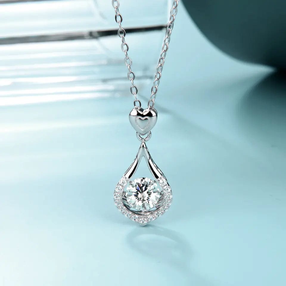 Hearts and Halo Moissanite Twinkle Set Necklace 925 Sterling Silver、mySite、g9winljtr