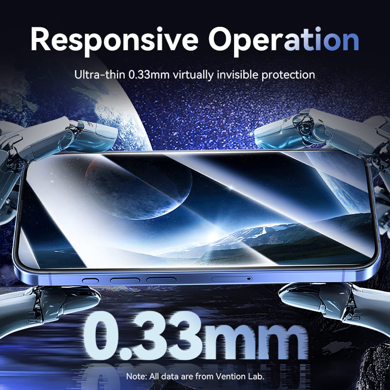 Vention HD Tempered Glass Screen Protector for iPhone 15 with Dust-Free Installation Tool、mySite、fannypackpong