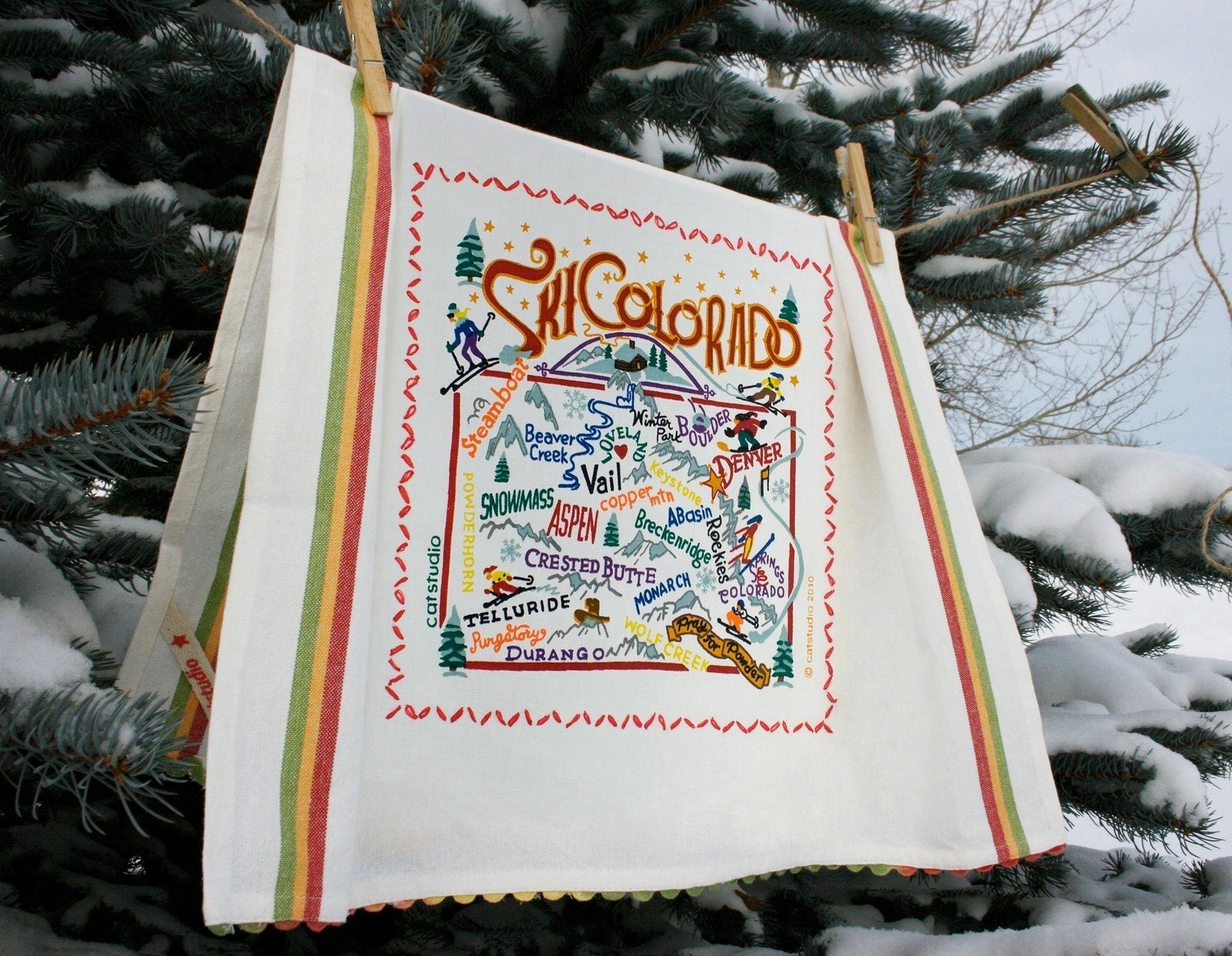 Ski Colorado Dish Towel、mySite、g9winljtr