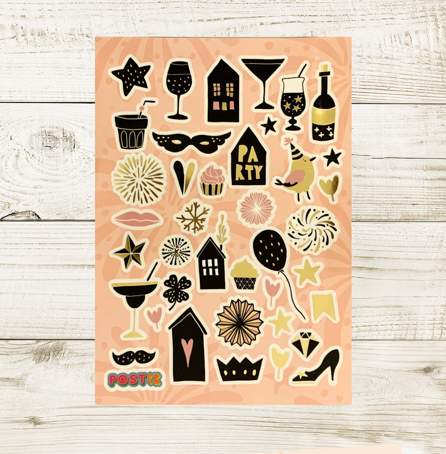  Gold Party Pieces Foil Sticker Sheet、mySite、ghnorth