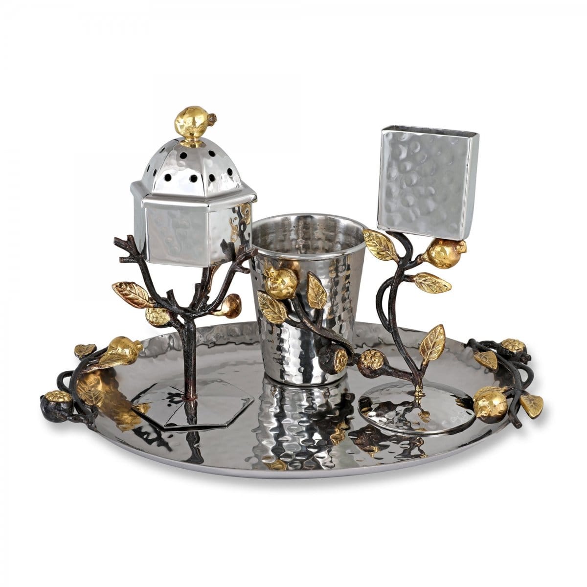 Stainless Steel Pomegranate Havdalah Set by Yair Emanuel、mySite、topwebapps
