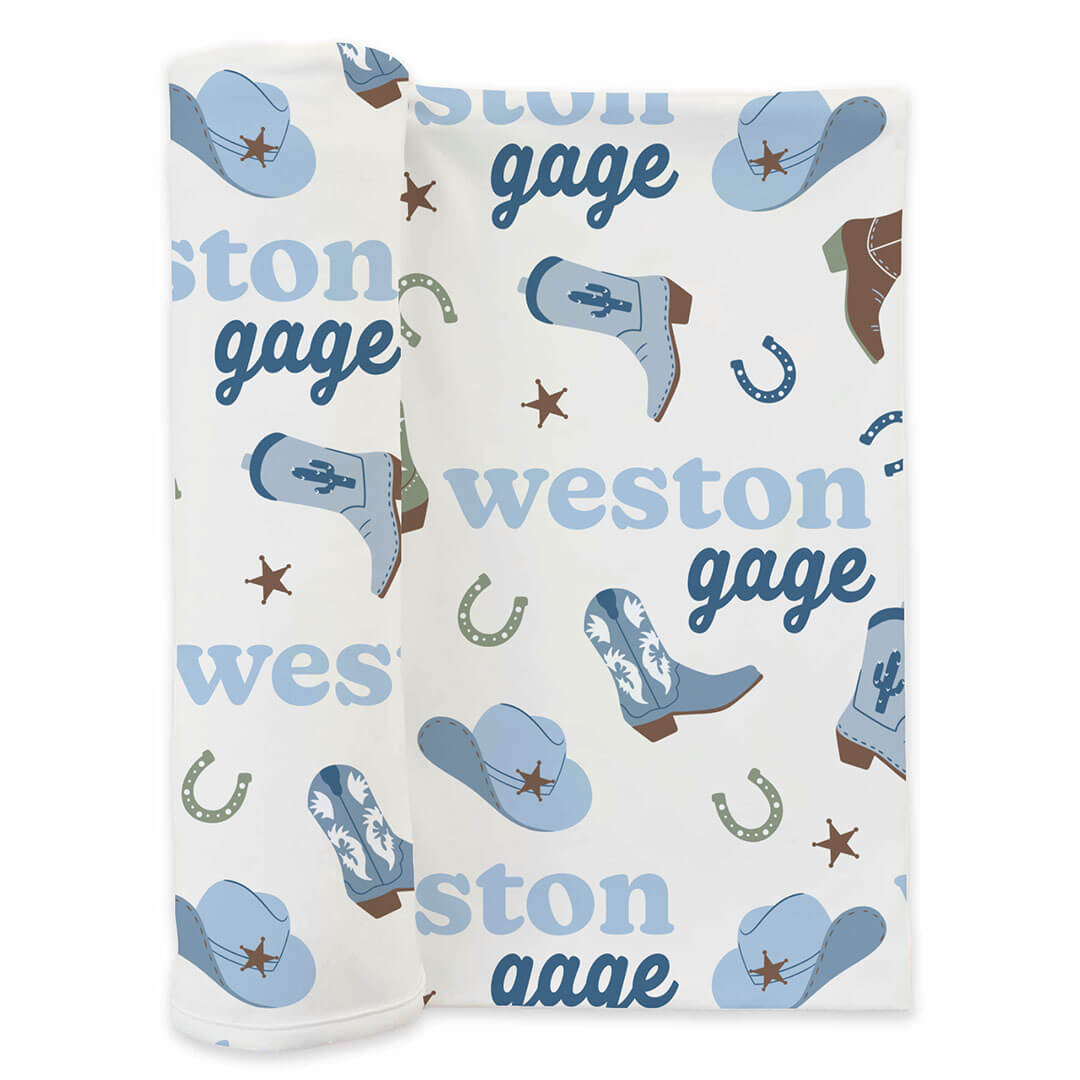  Boot Scootin' Personalized Swaddle Blanket、mySite、layawaytickets